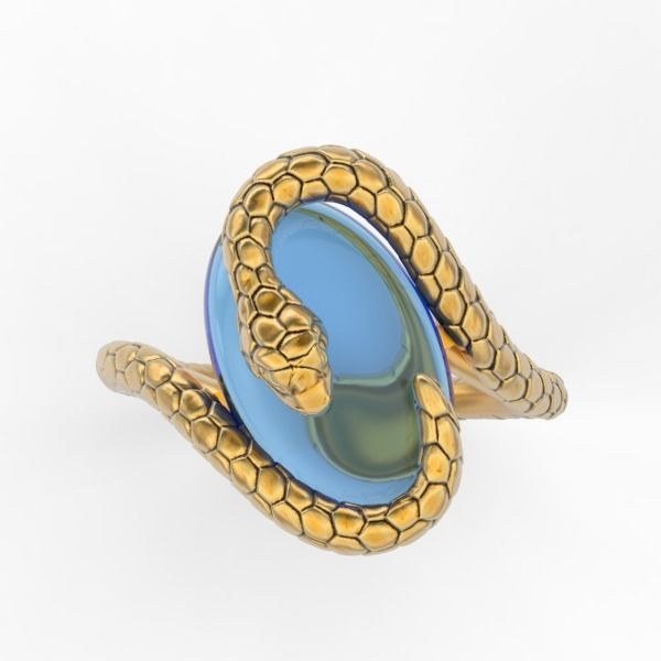Snake ring Silver Silver Gold  Print 3D print model_1
