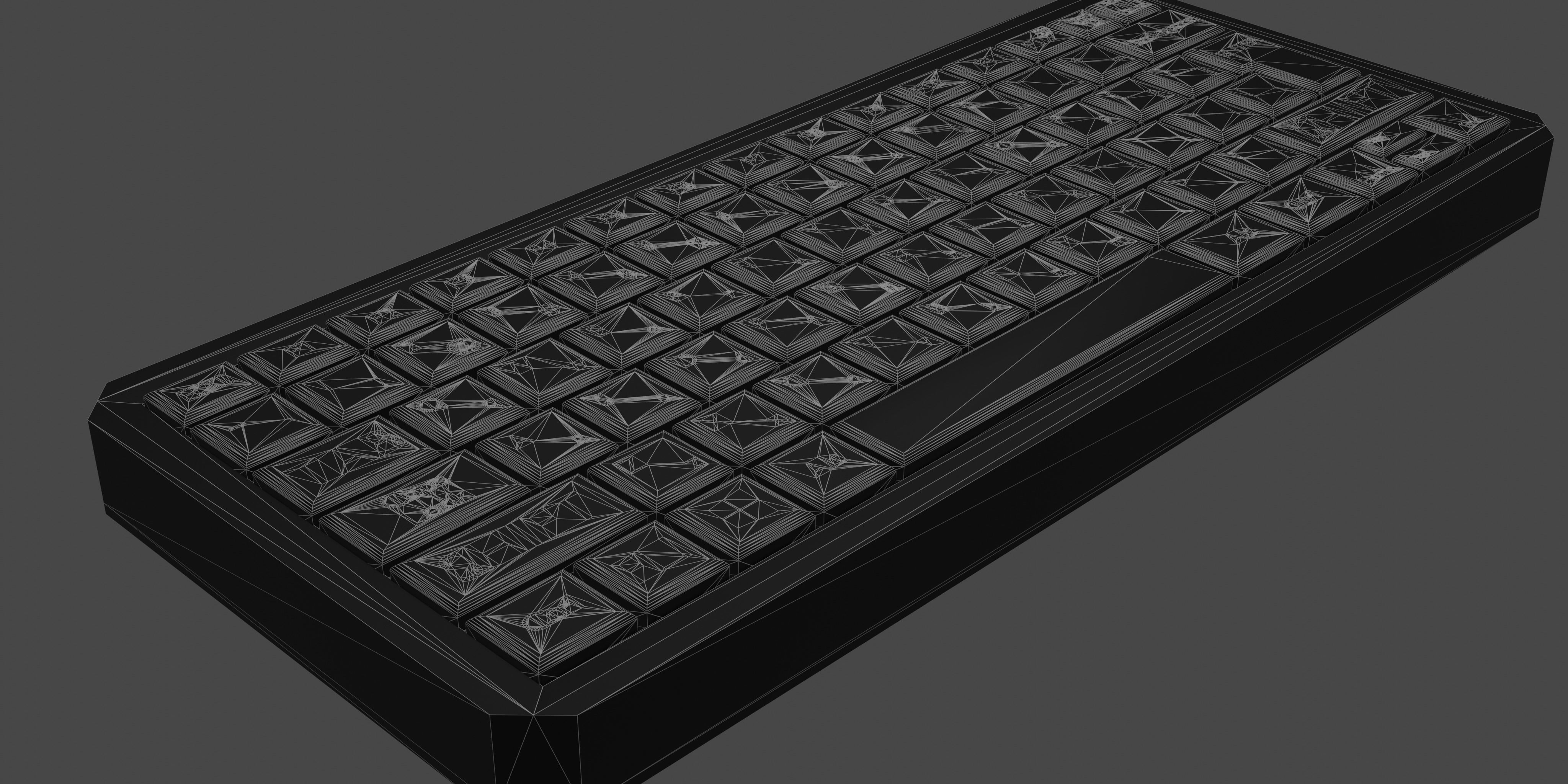Stylized keyboard Low-poly 3D model_4