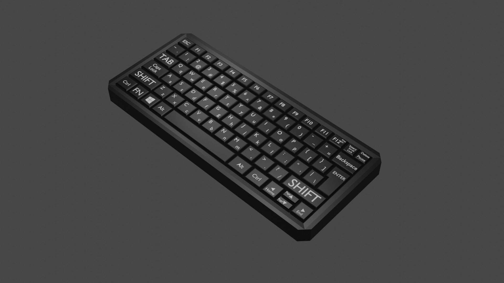 Stylized keyboard Low-poly 3D model_5
