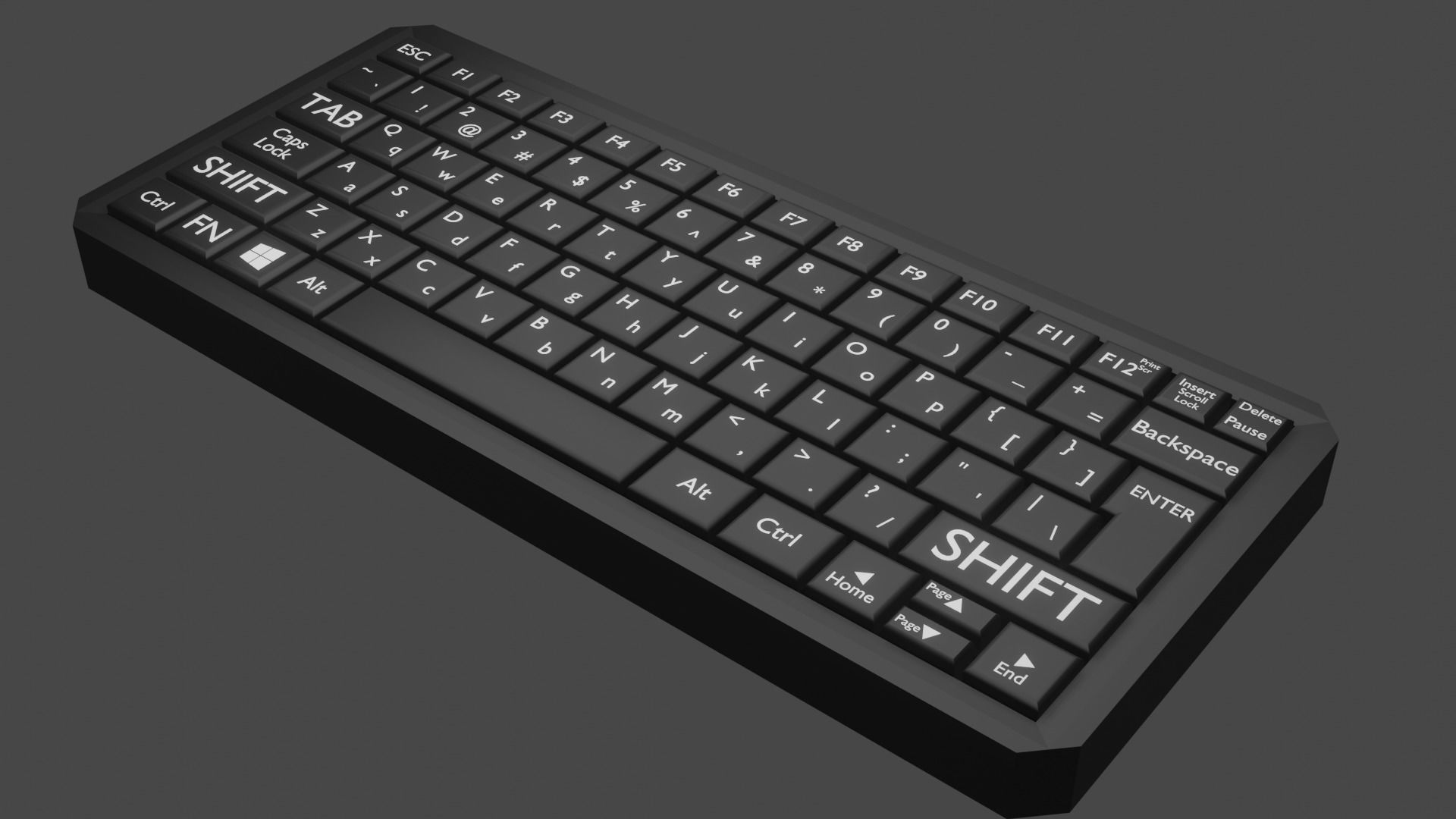 Stylized keyboard Low-poly 3D model_1