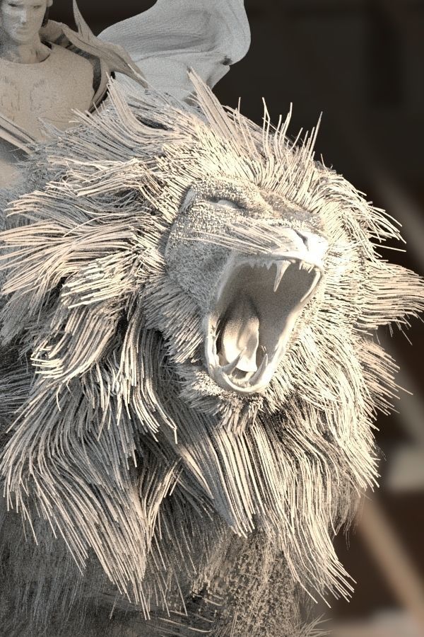 Hercules riding  Nemean lion 3D model_7