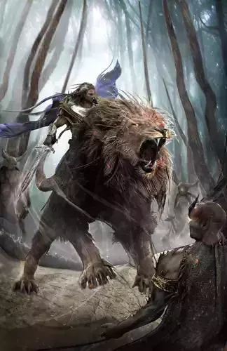 Hercules riding  Nemean lion 3D model
