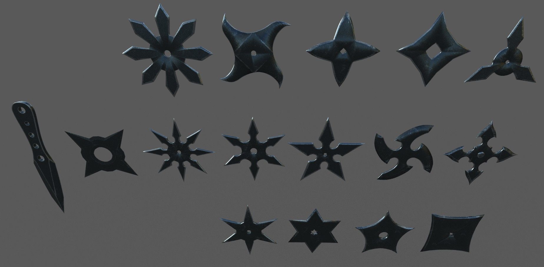 Shuriken Pack Low-poly 3D model Low-poly 3D model_1