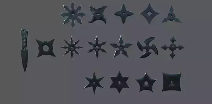 Shuriken Pack Low-poly 3D model