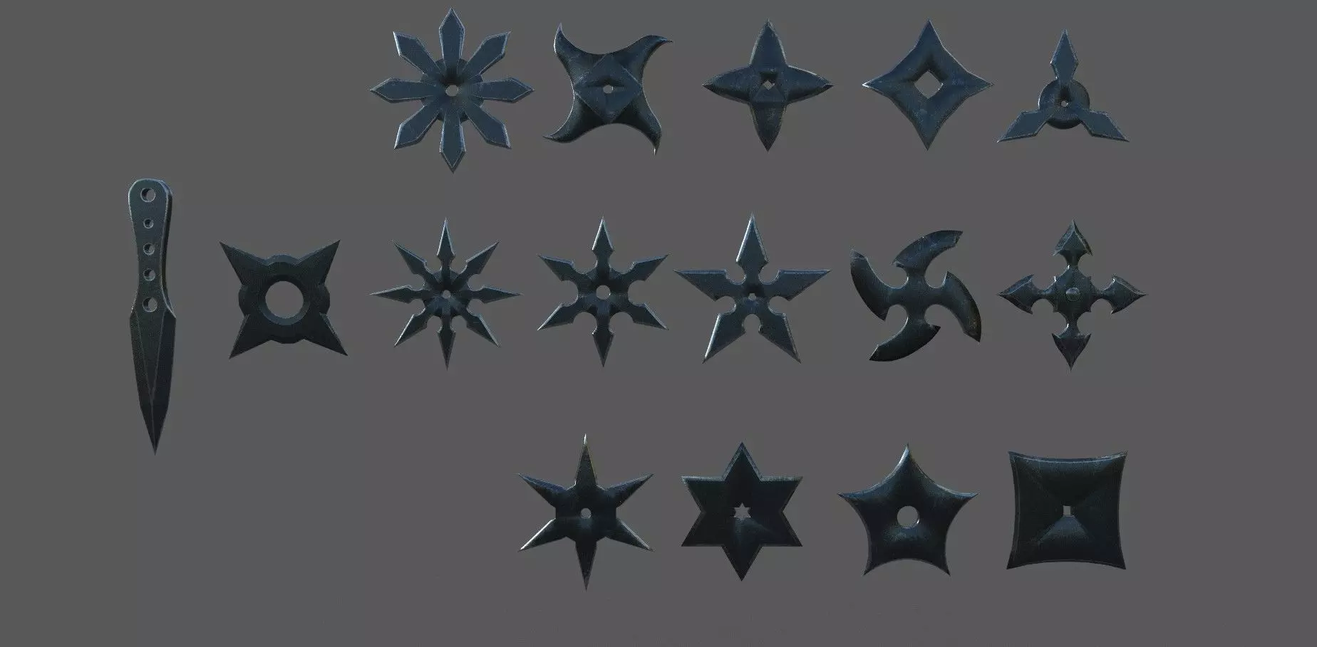 Shuriken Pack Low-poly 3D model Low-poly 3D model_0