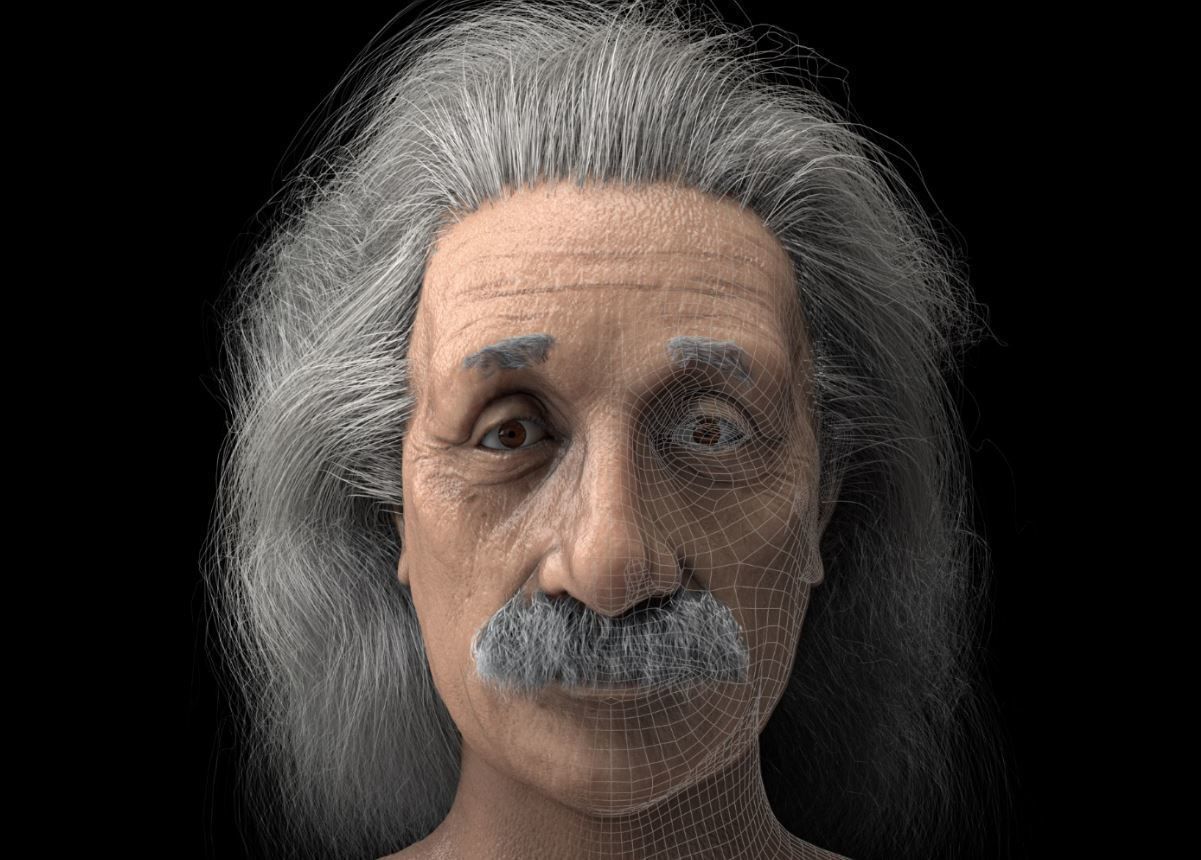Albert Einstein 3D Low poliy Realistic Character Model 3D model_2
