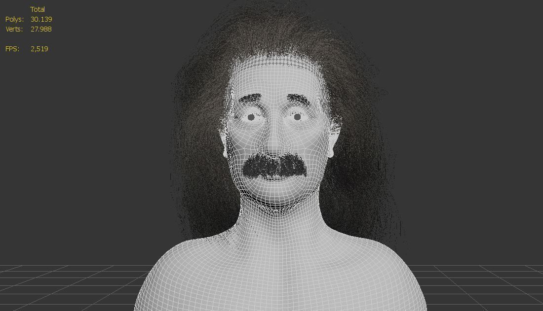 Albert Einstein 3D Low poliy Realistic Character Model 3D model_3