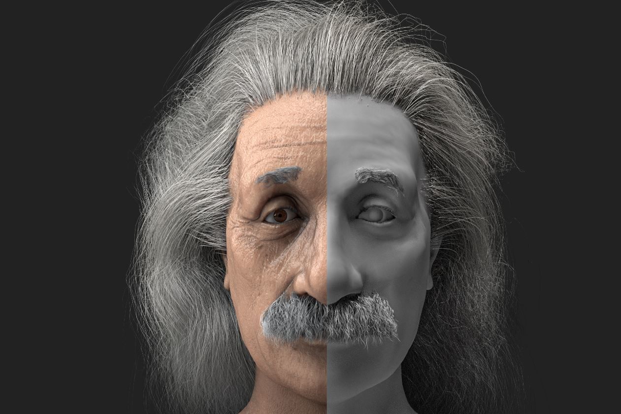 Albert Einstein 3D Low poliy Realistic Character Model 3D model_1