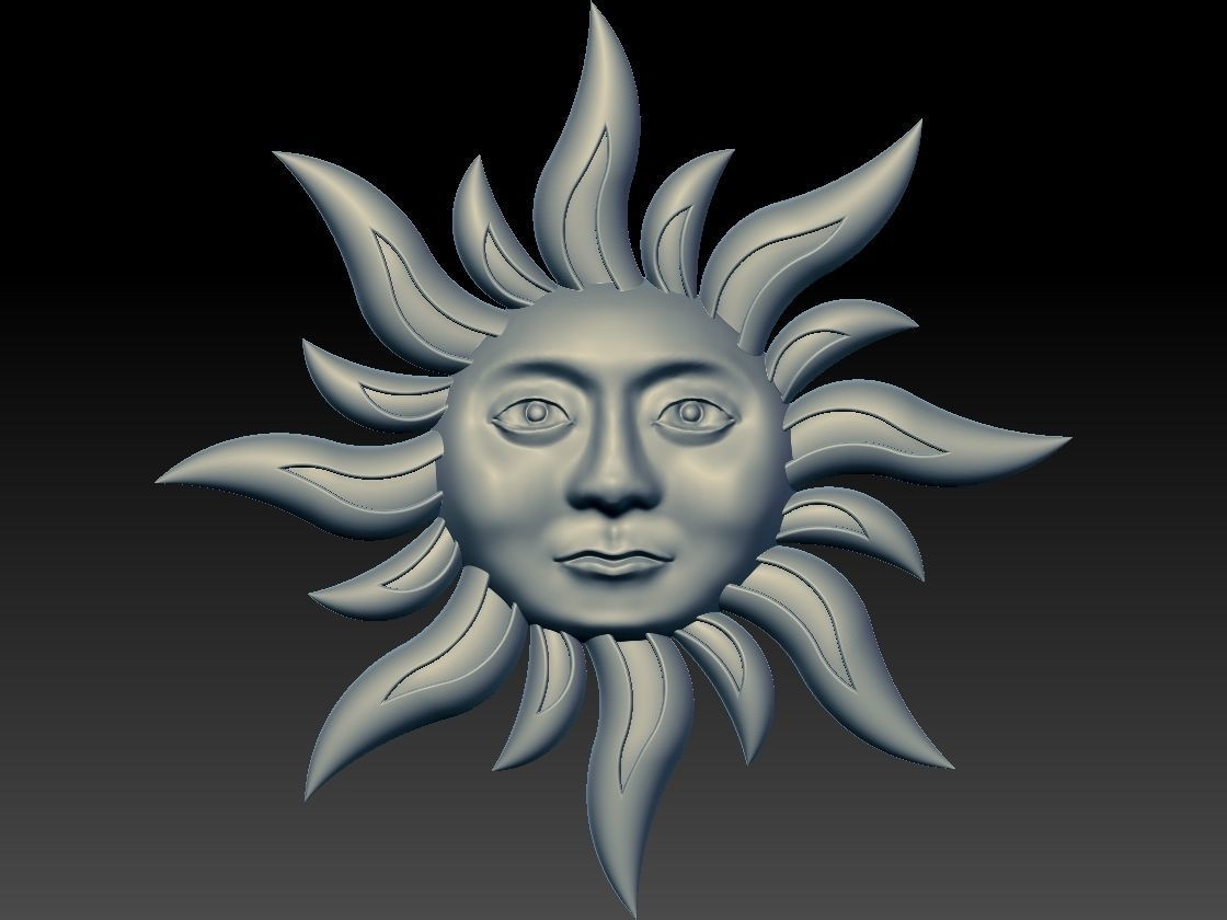 Sun  Pendants 3D Model  3D print model_2