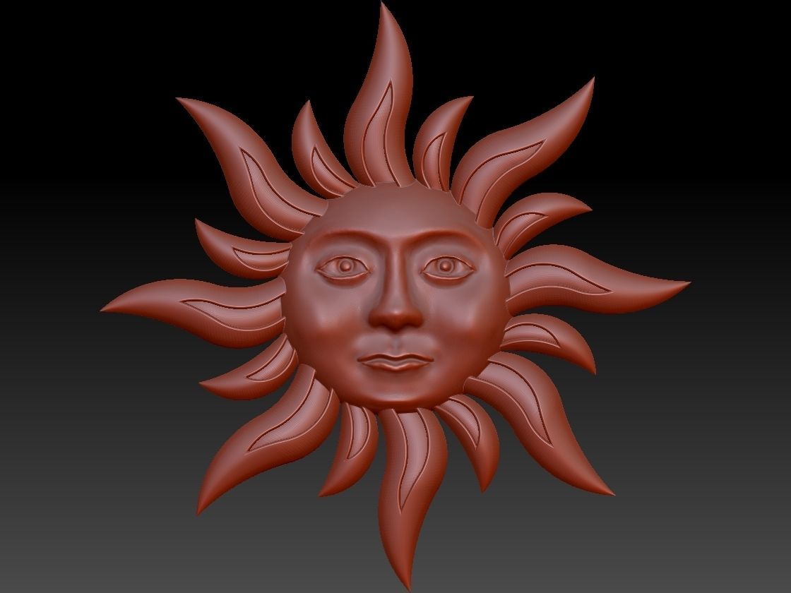 Sun  Pendants 3D Model  3D print model_3