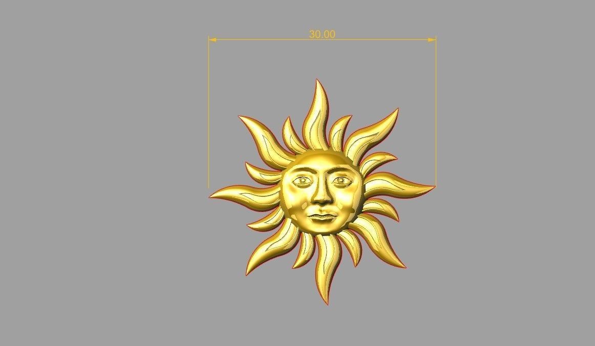Sun  Pendants 3D Model  3D print model_6