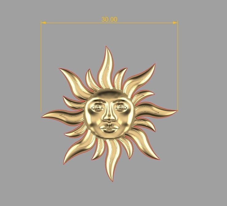 Sun  Pendants 3D Model  3D print model_5