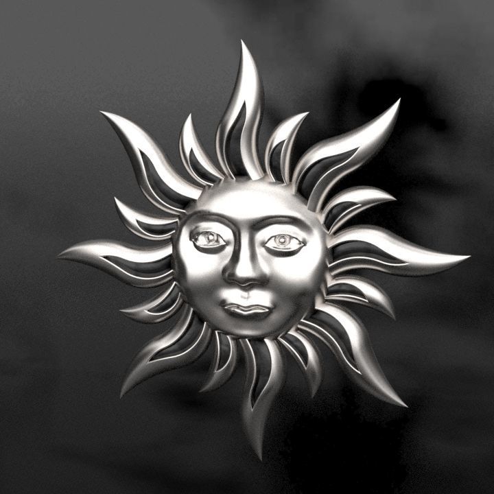 Sun  Pendants 3D Model  3D print model_1