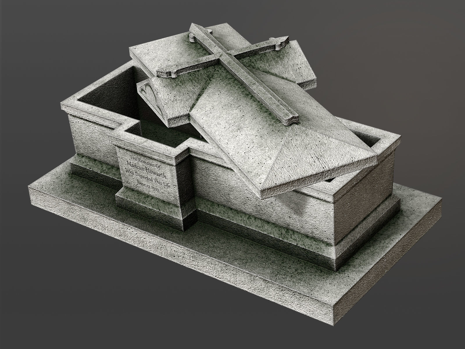 Chest Tomb 3 Low-poly 3D model_1