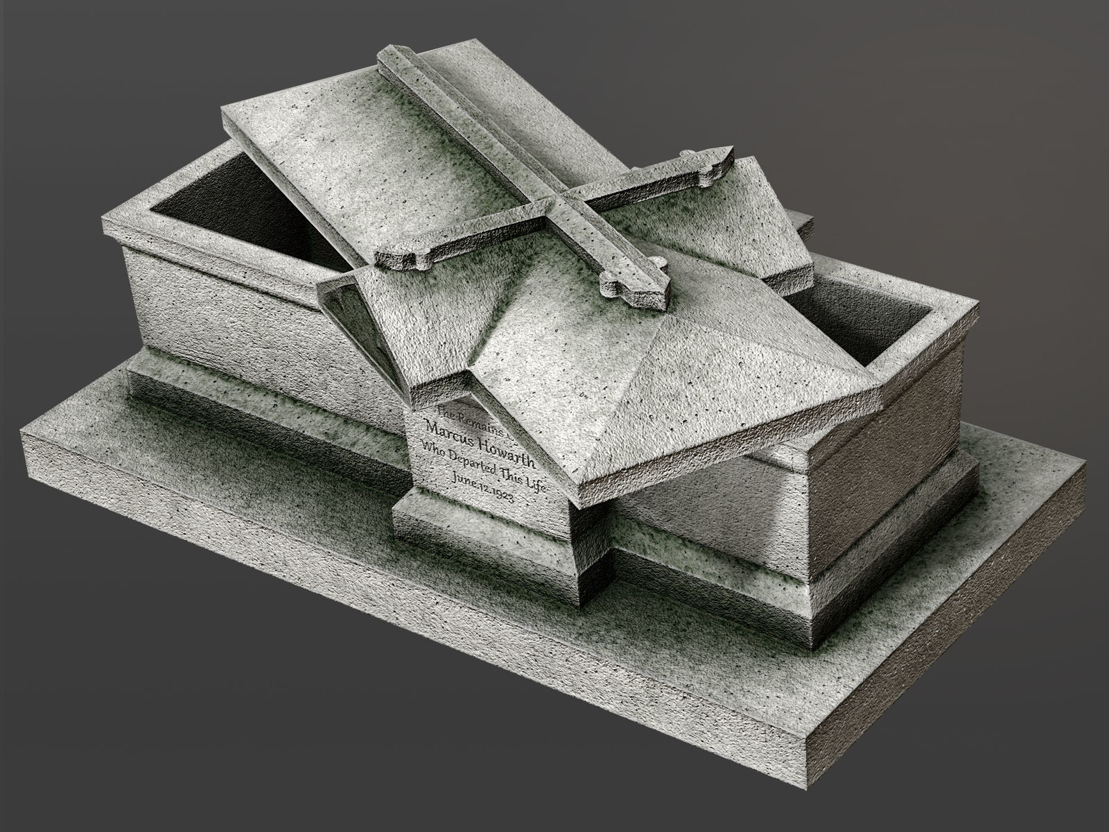 Chest Tomb 3 Low-poly 3D model_7