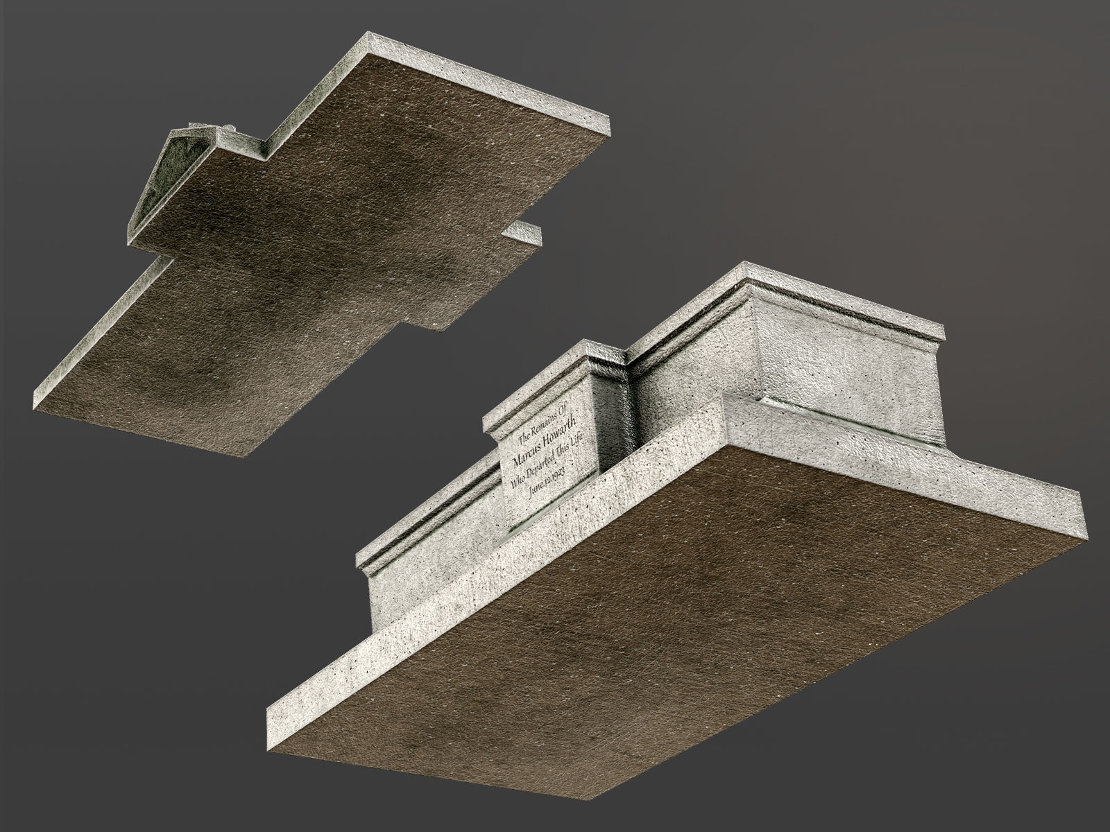 Chest Tomb 3 Low-poly 3D model_8