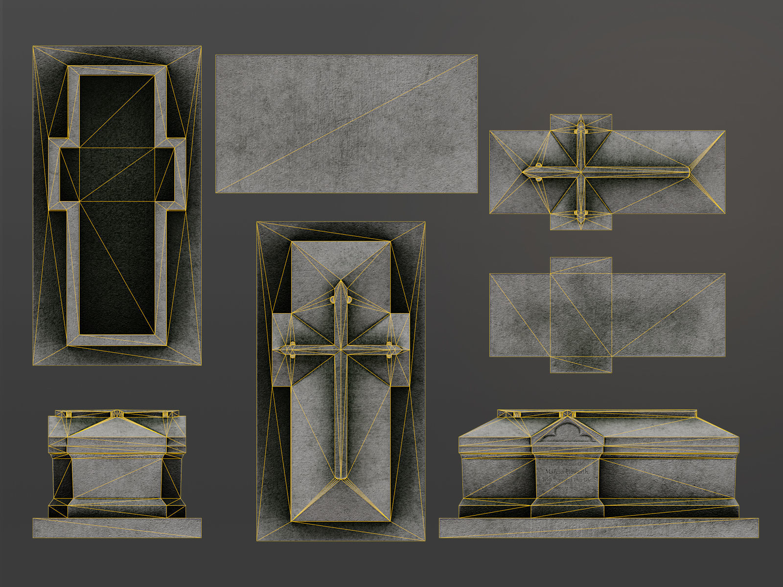 Chest Tomb 3 Low-poly 3D model_11