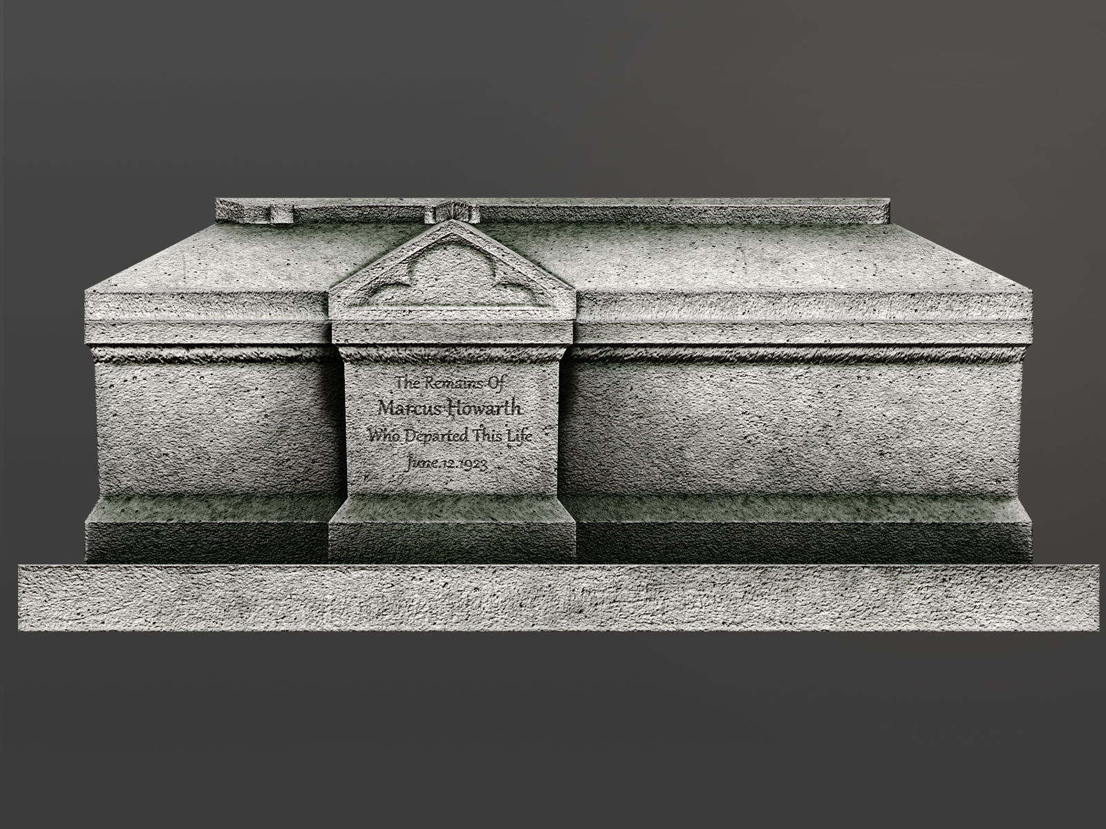 Chest Tomb 3 Low-poly 3D model_4