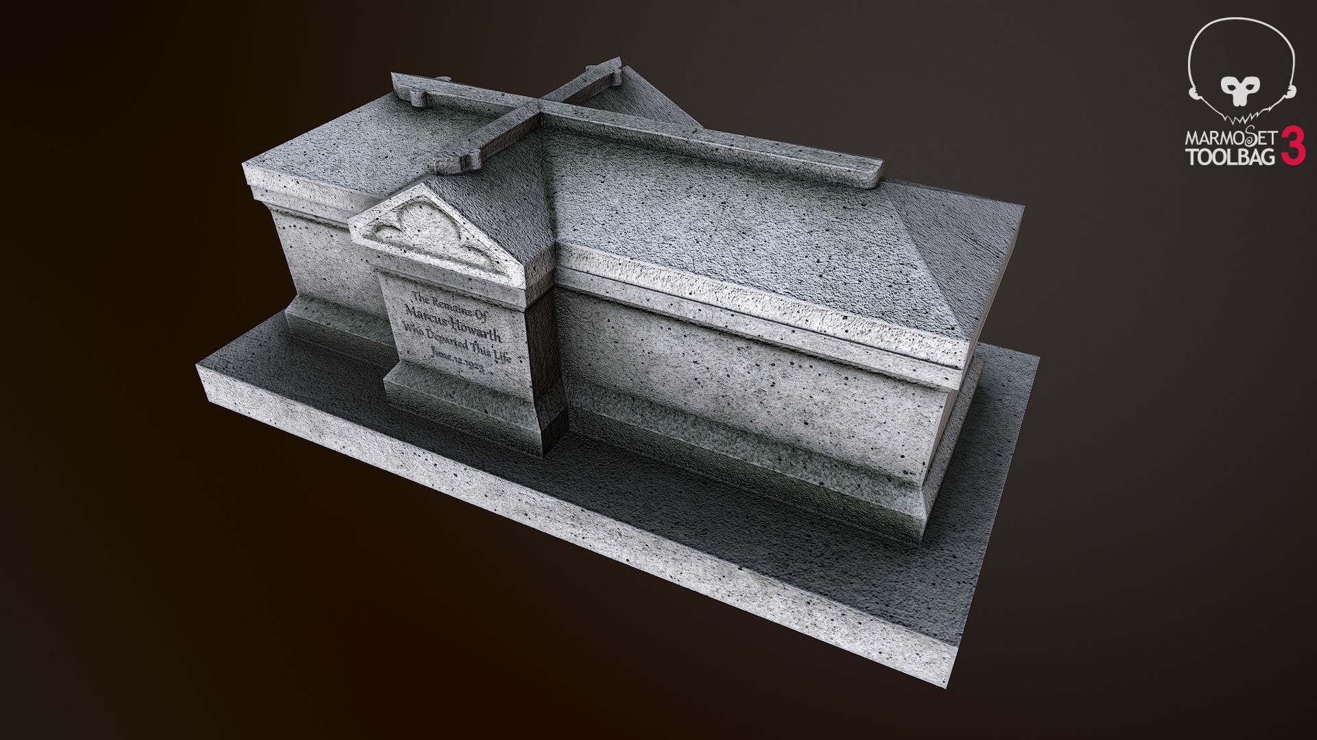 Chest Tomb 3 Low-poly 3D model_9