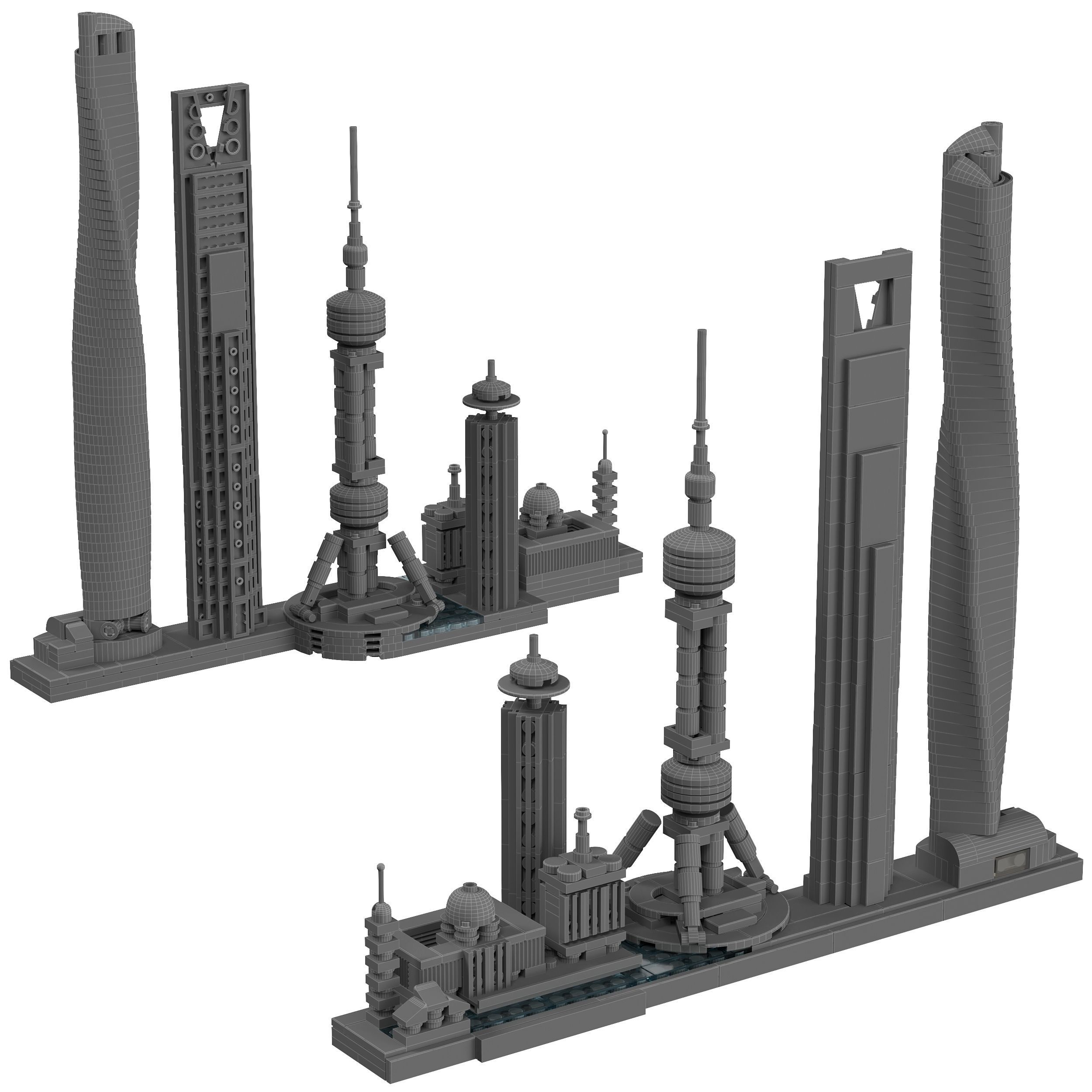 Lego Architecture Skyline - 21039 Shanghai 3D model_1