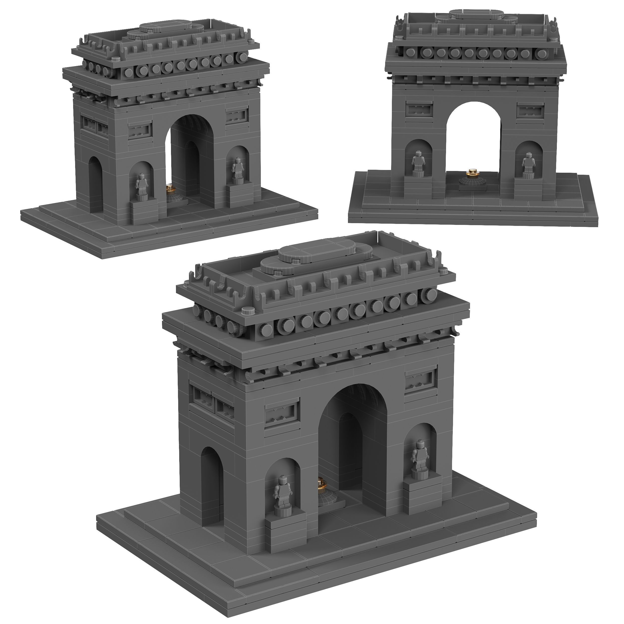Lego Architecture - 21036 Arc de Triomphe 3D model_1