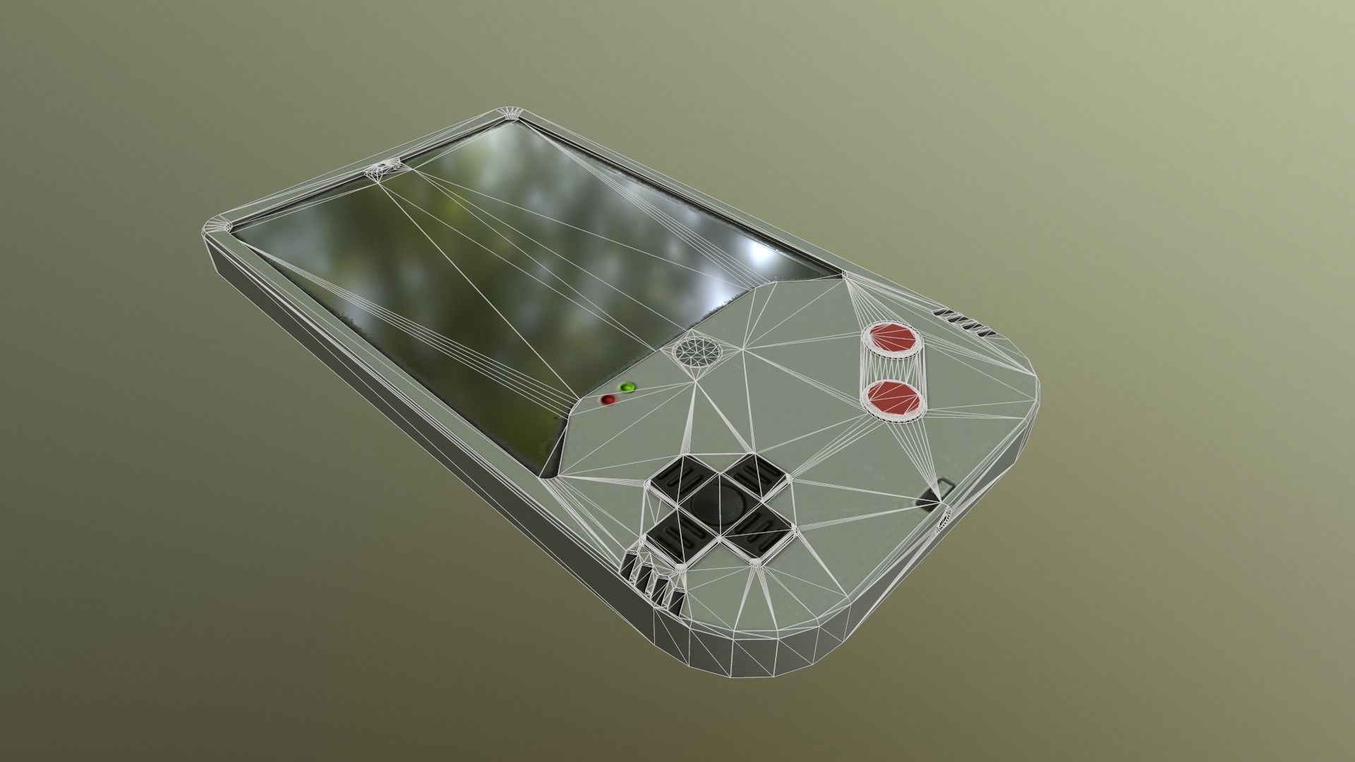 Cyberpunk Gameboy  Low-poly 3D model_13