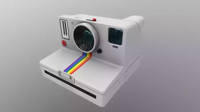 Vintage Polaroid Camera Low-poly 3D model