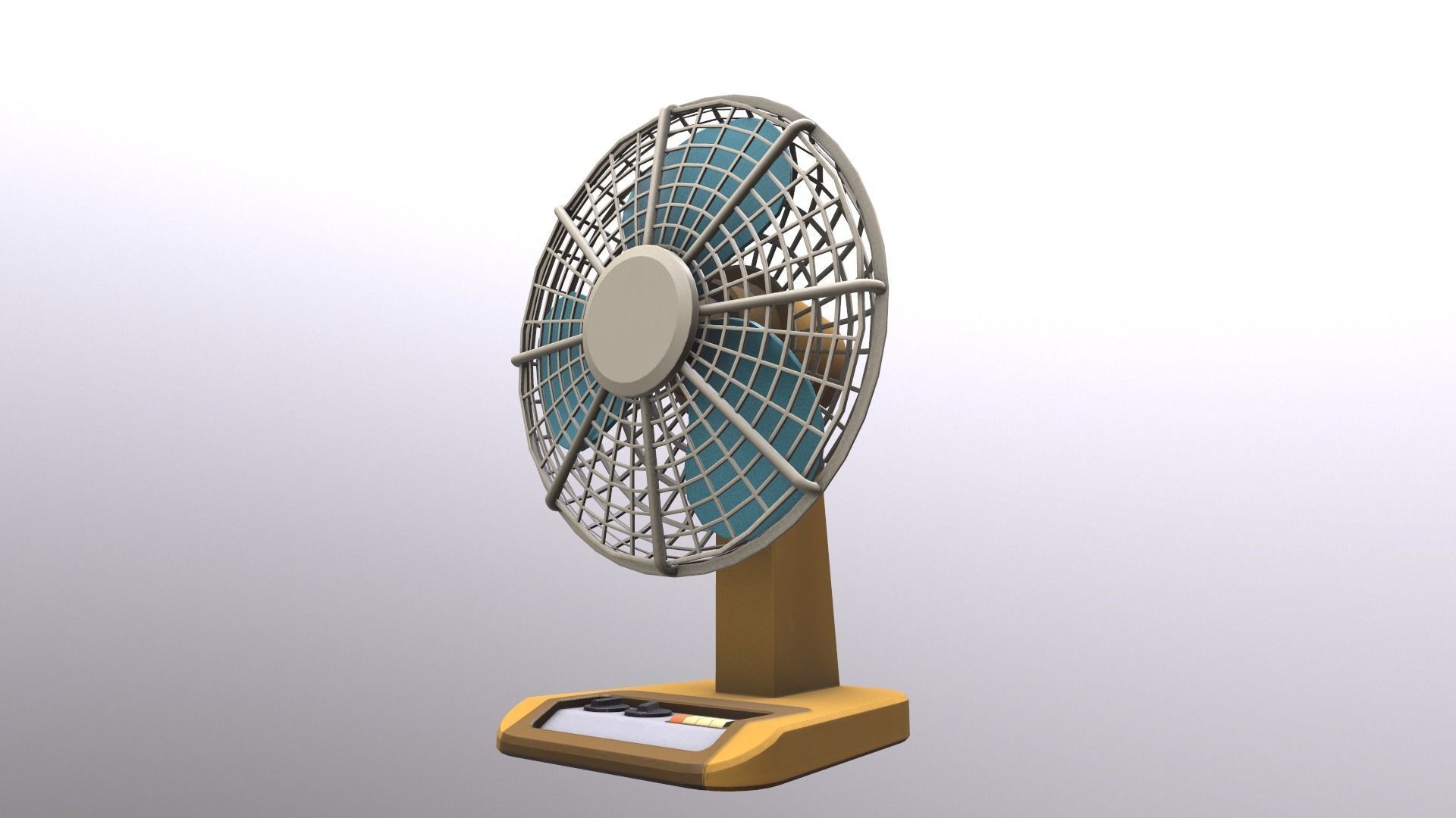 Vintage Table Fan Low-poly 3D model_9