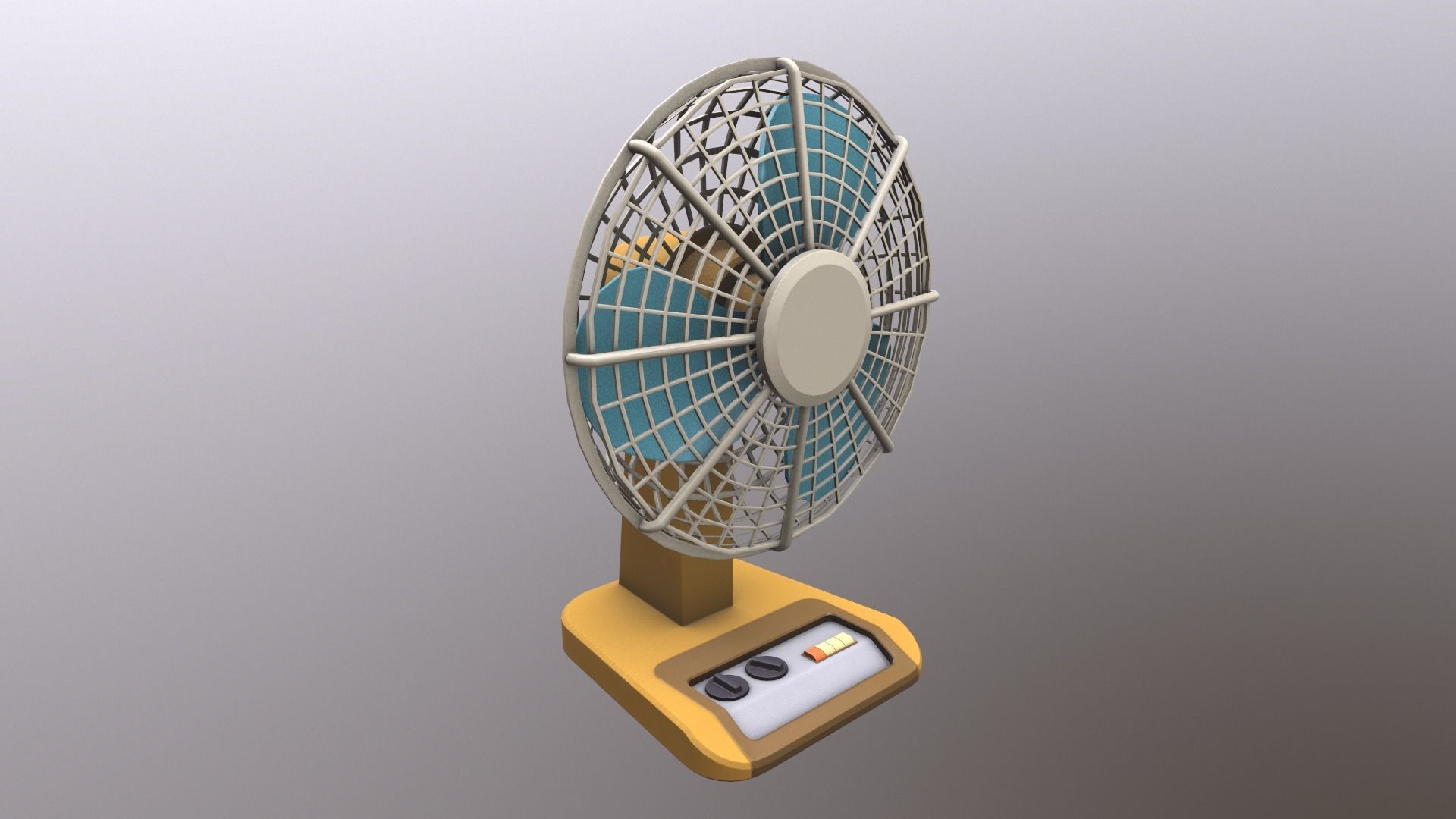 Vintage Table Fan Low-poly 3D model_3