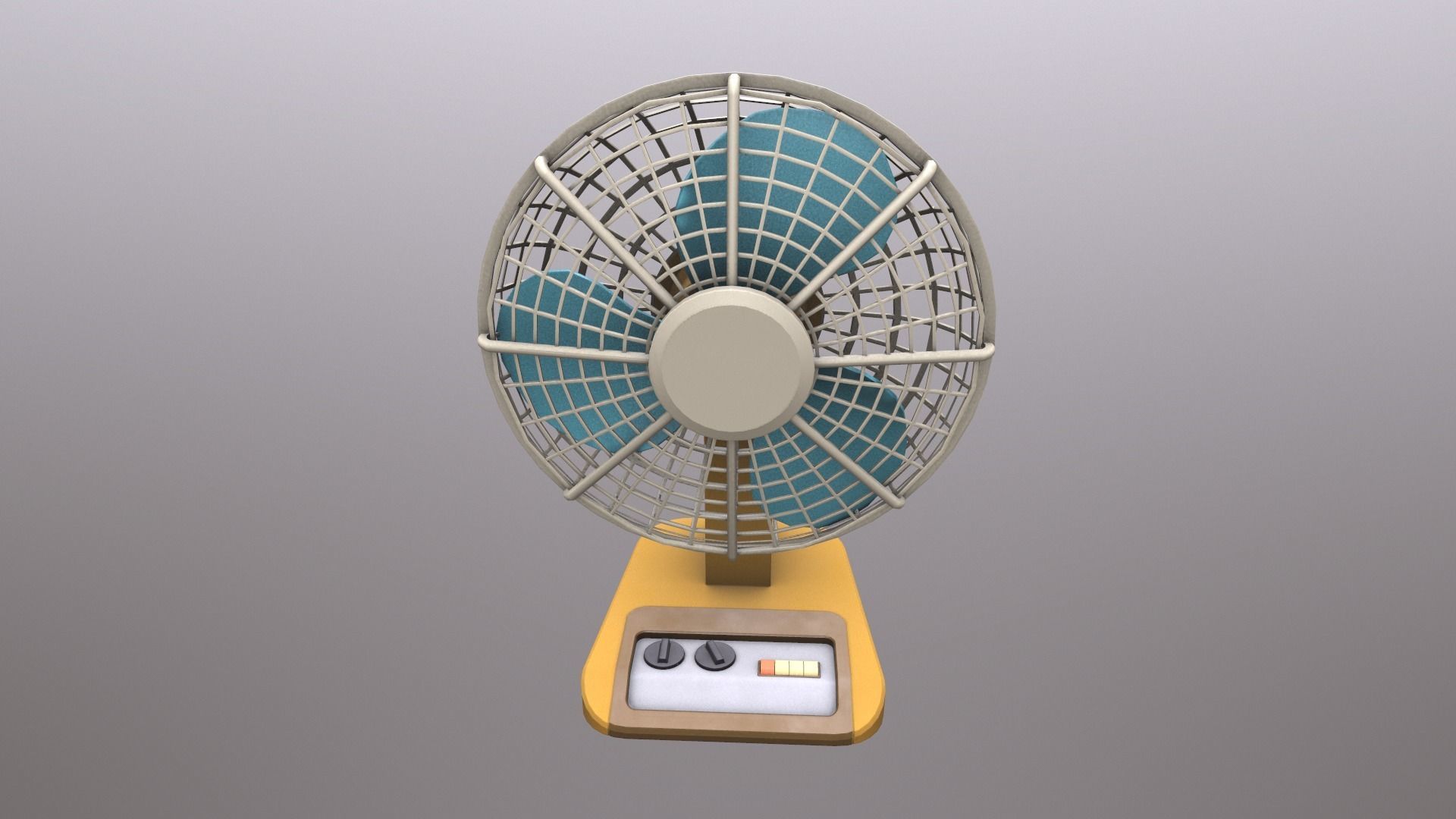 Vintage Table Fan Low-poly 3D model_4