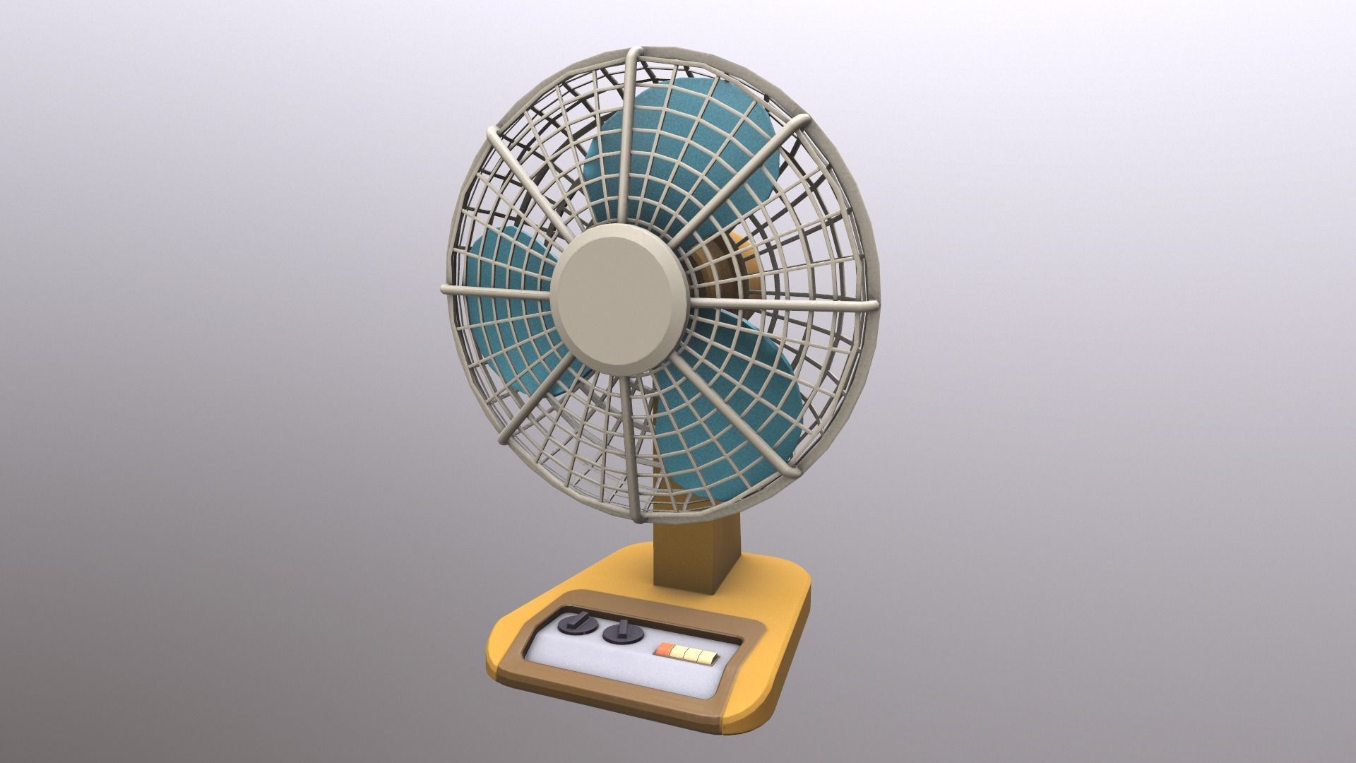 Vintage Table Fan Low-poly 3D model_7