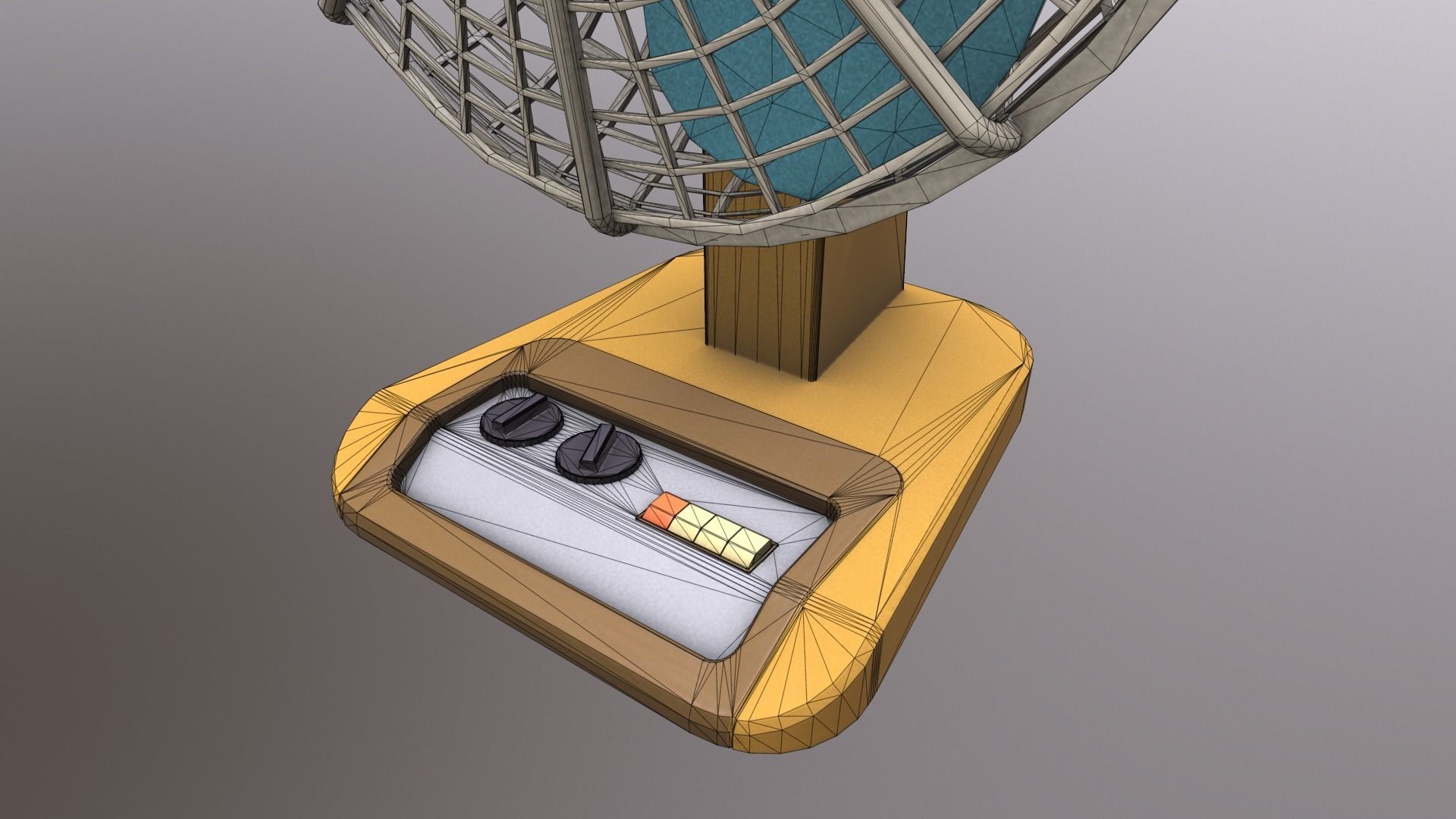 Vintage Table Fan Low-poly 3D model_14
