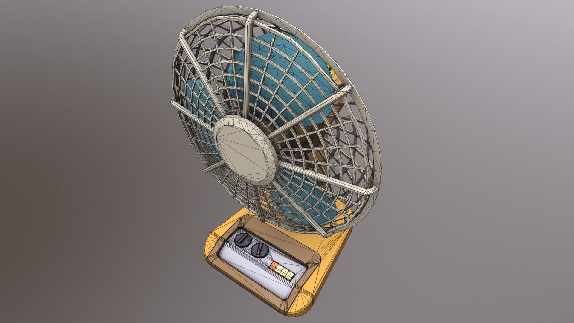Vintage Table Fan Low-poly 3D model_15