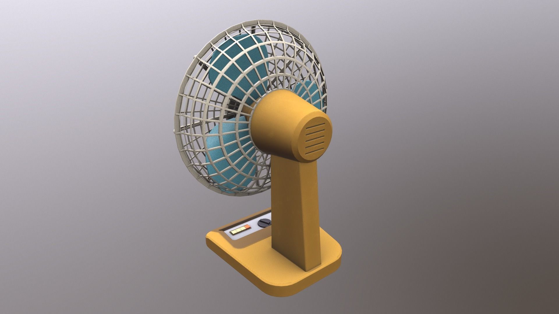 Vintage Table Fan Low-poly 3D model_2