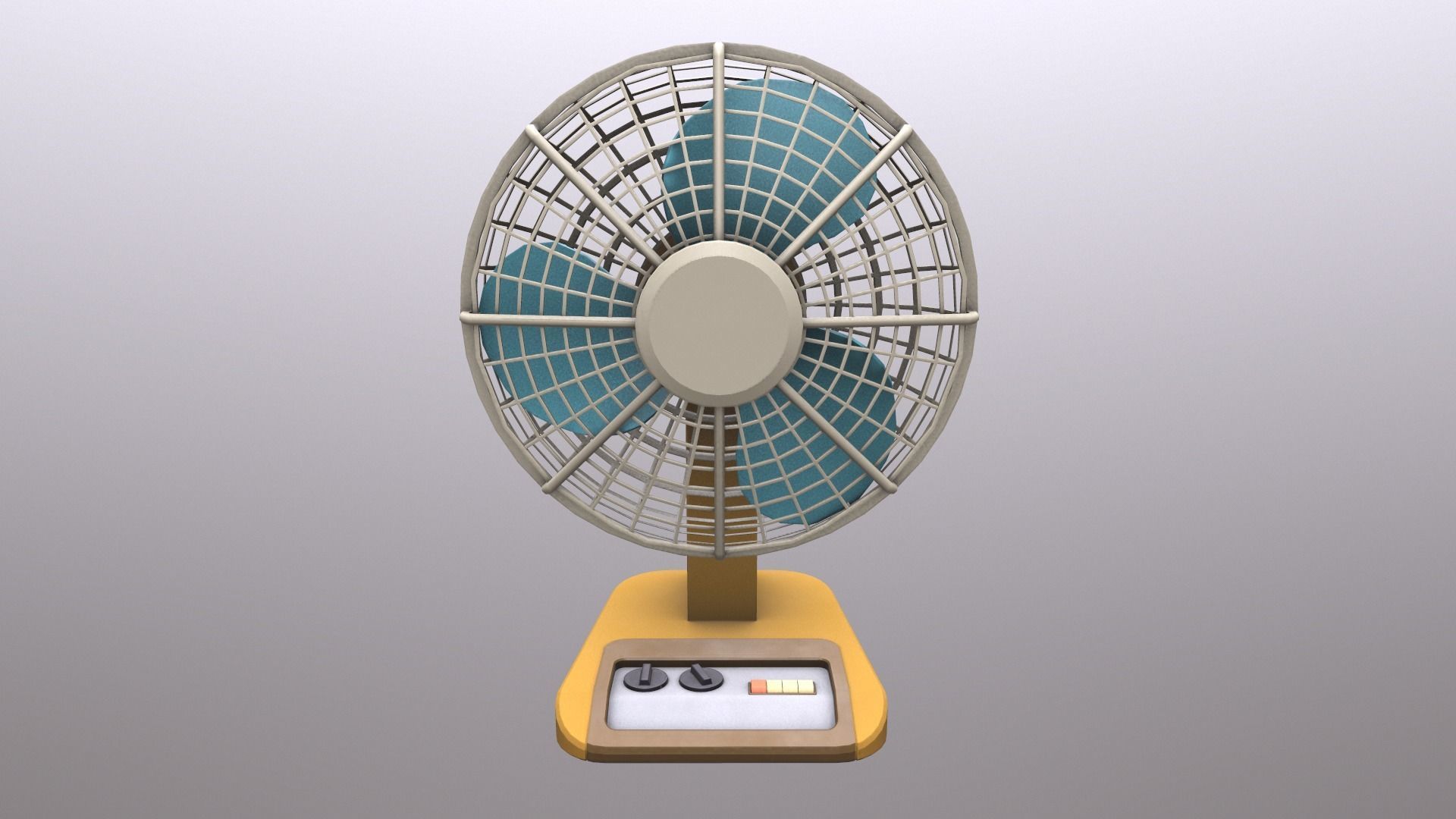 Vintage Table Fan Low-poly 3D model_6
