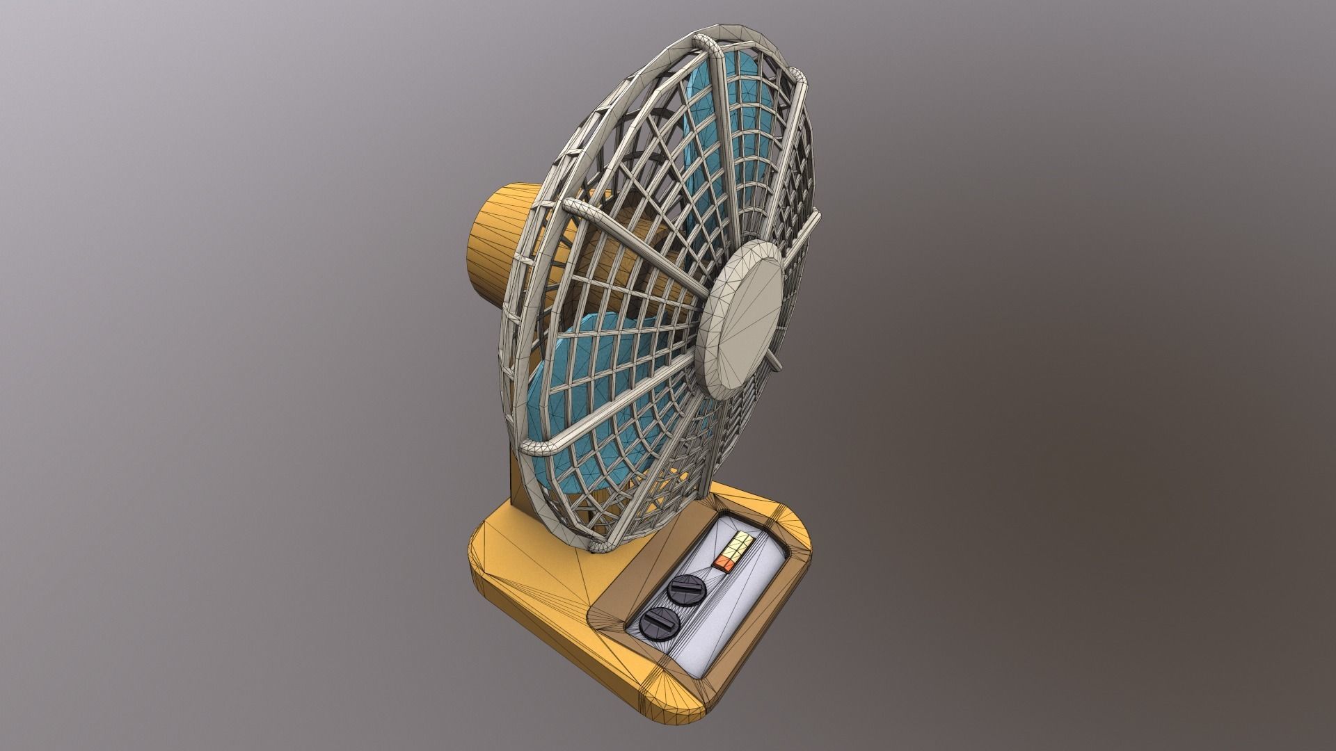 Vintage Table Fan Low-poly 3D model_16