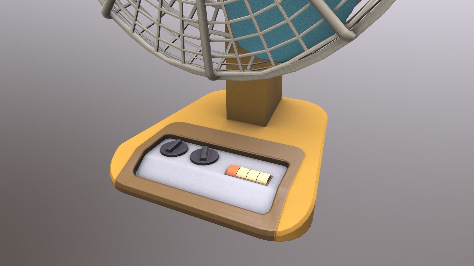 Vintage Table Fan Low-poly 3D model_8