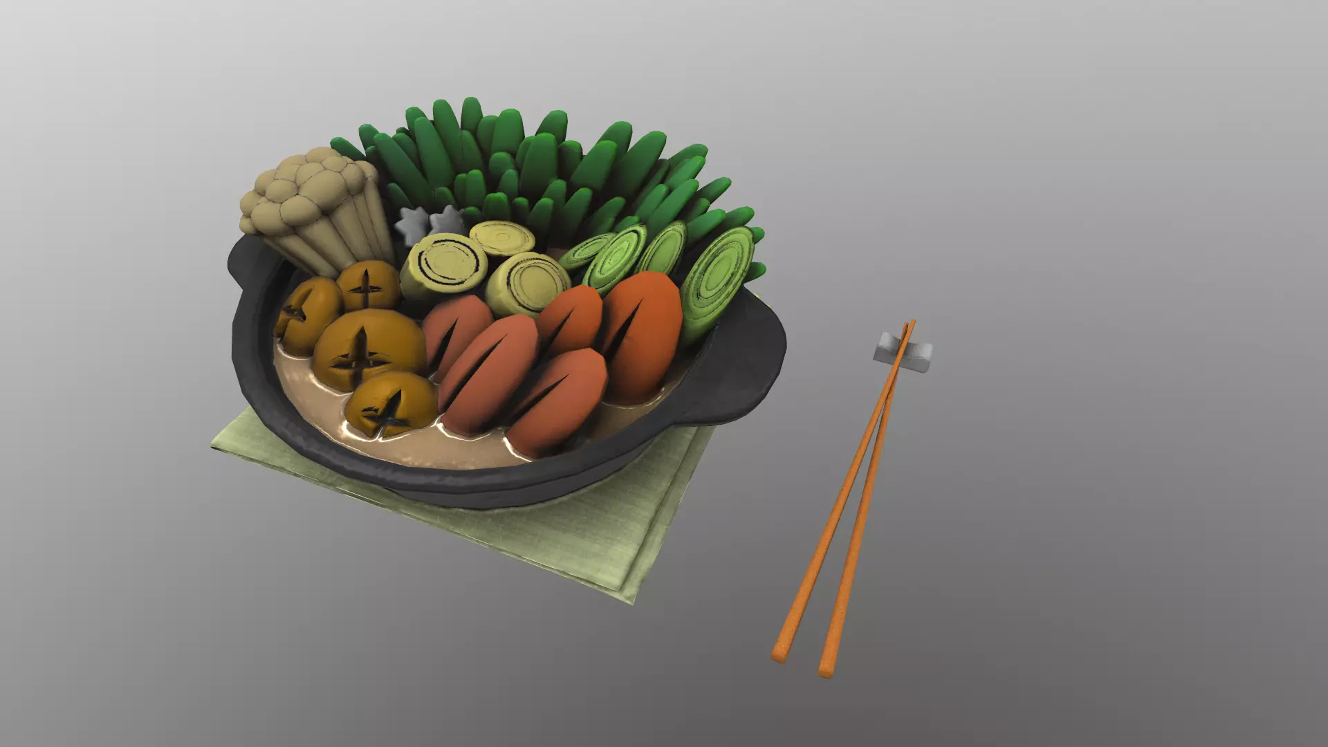 Japanese Food Stylized Low-poly 3D model
