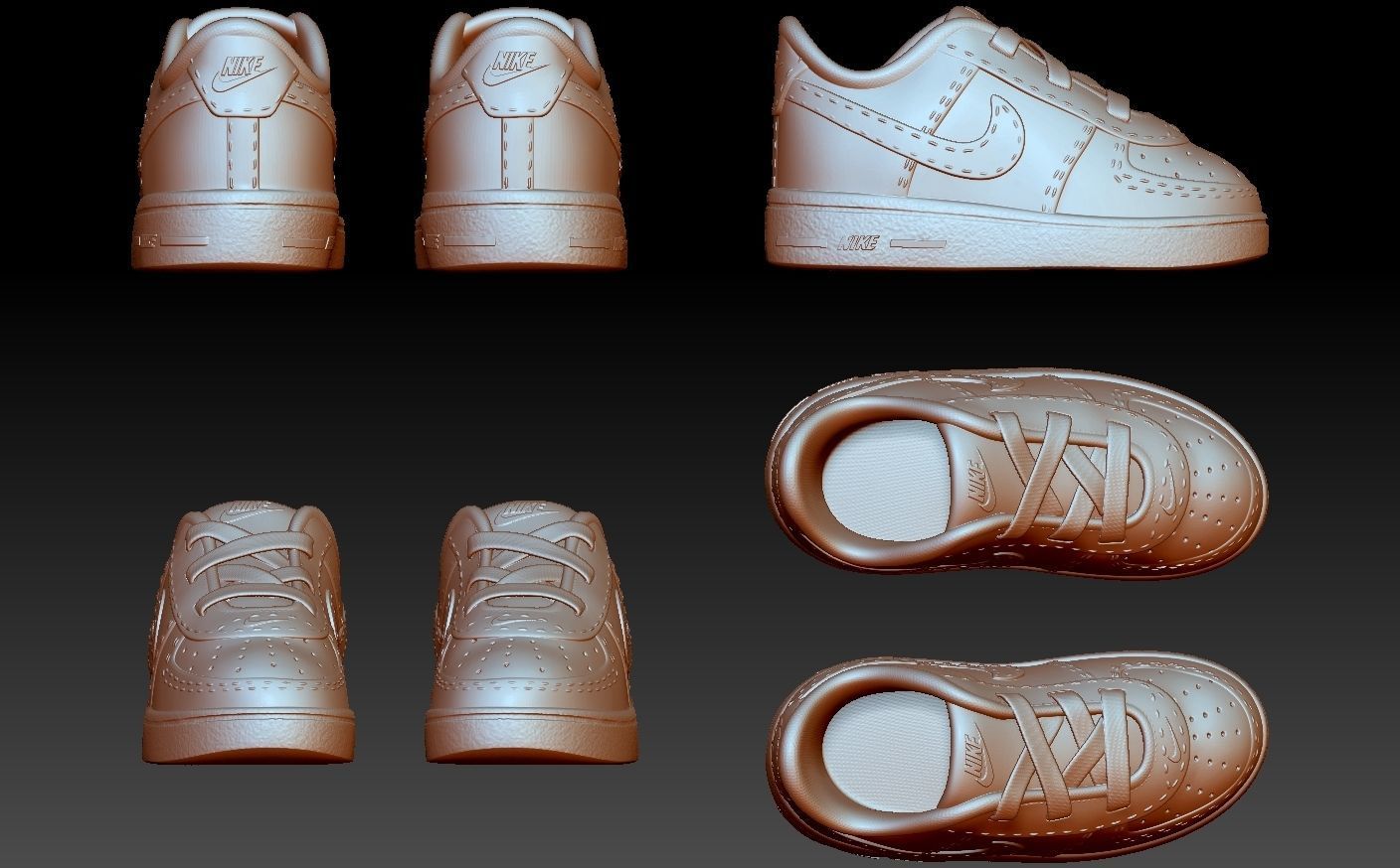 Nike air Force 1 baby shoes for 3d print 3D print model_6