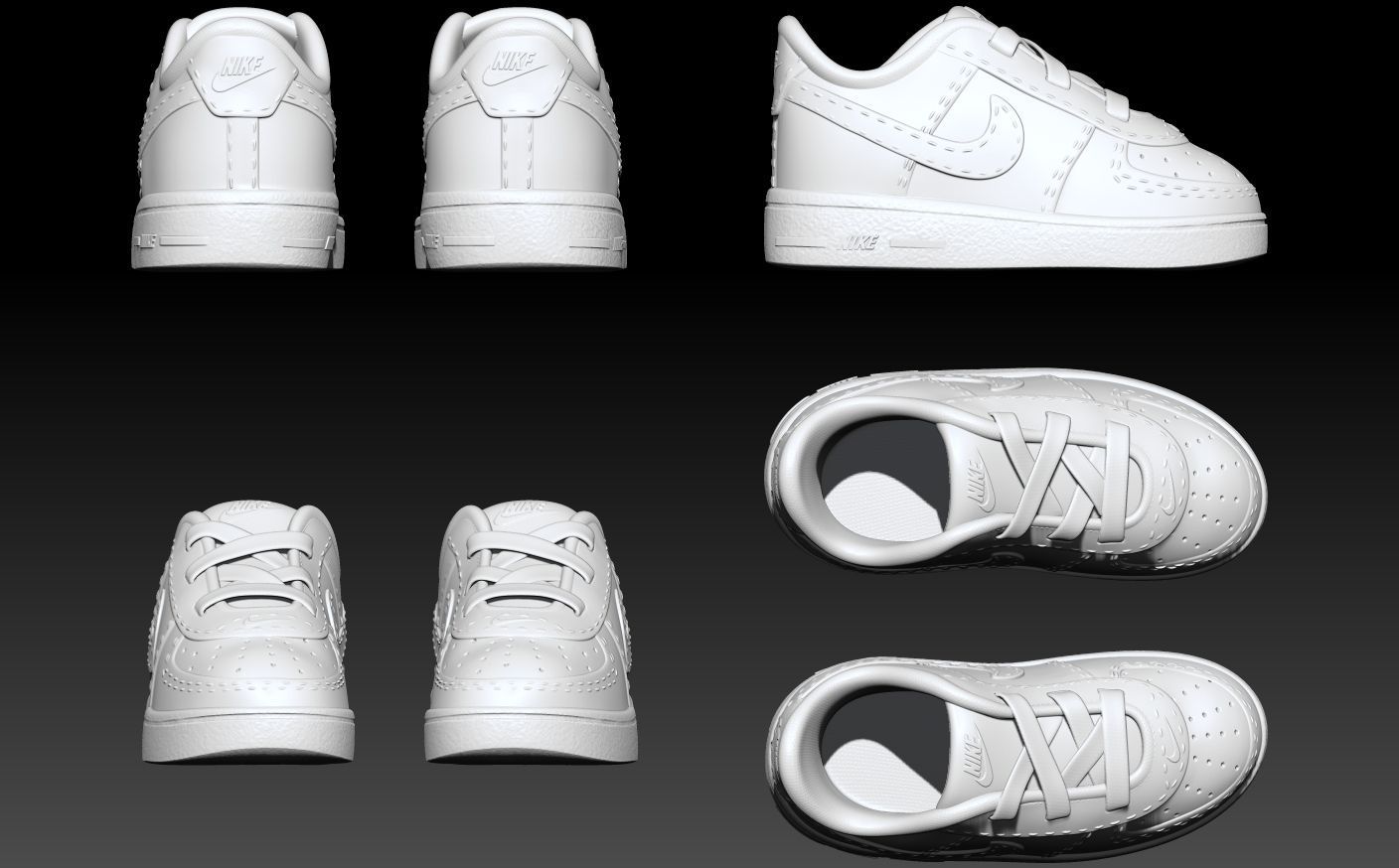 Nike air Force 1 baby shoes for 3d print 3D print model_7