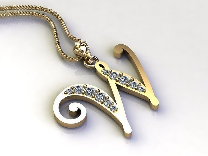 Alphabet Letter W Pendant new design in 2021 3D model
