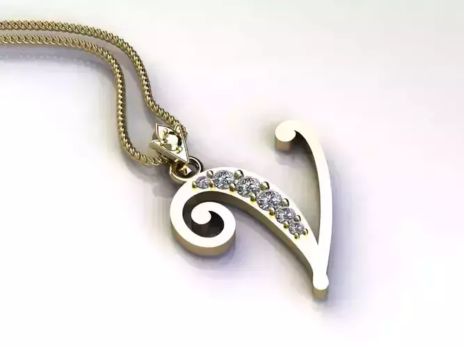 Alphabet Letter V Pendant new design in 2021