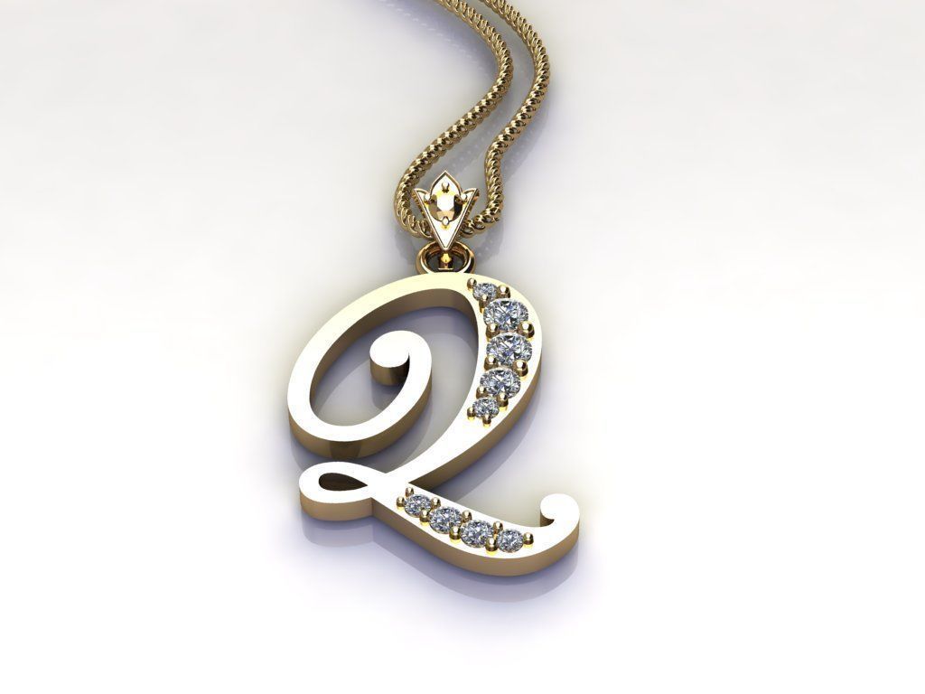 Alphabet Letter Q Pendant new design in 2021 3D model_4