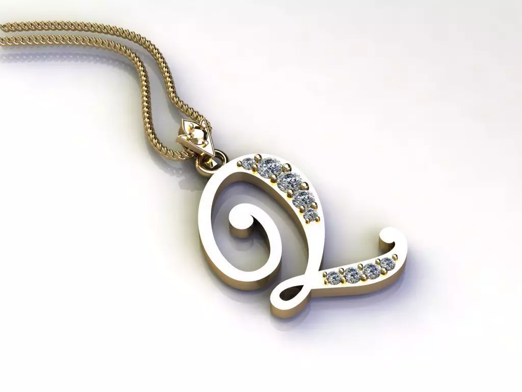 Alphabet Letter Q Pendant new design in 2021 3D model_0