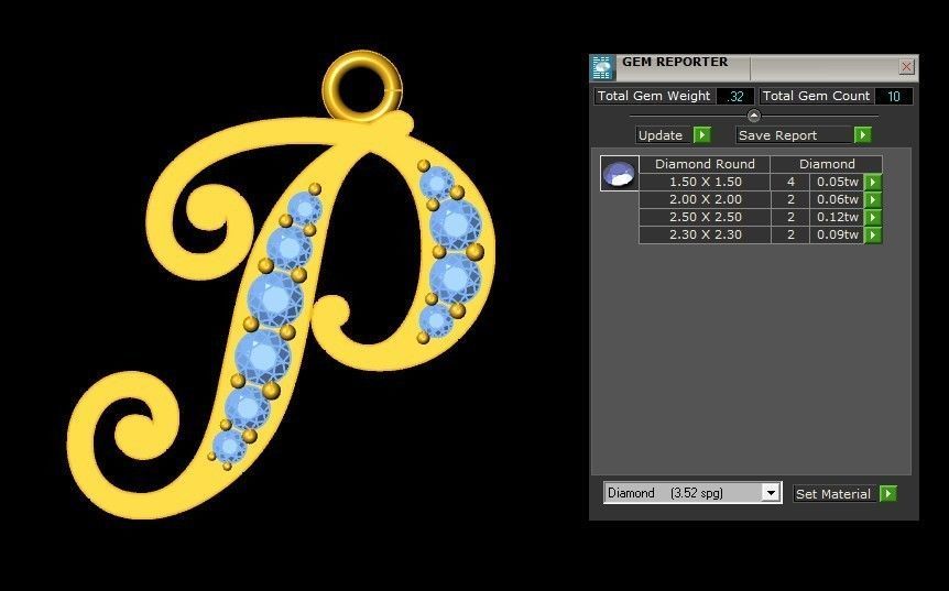 Alphabet Letter P Pendant new design in 2021 3D model_1