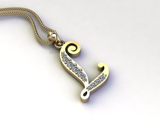 Alphabet Letter L Pendant new design in 2021 3D model