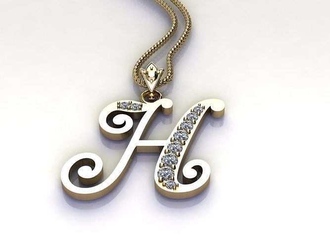 Alphabet Letter H Pendant new design in 2021 3D model