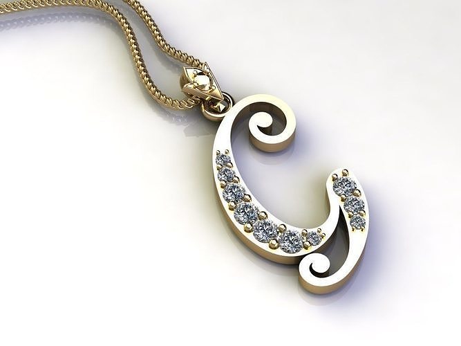 Alphabet Letter G Pendant new design in 2021 3D model
