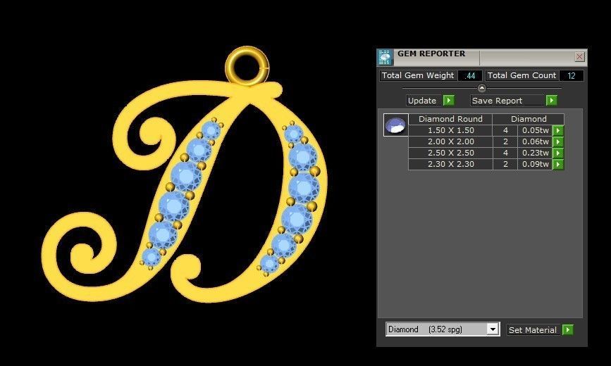 Alphabet Letter D Pendant new design in 2021 3D model_1
