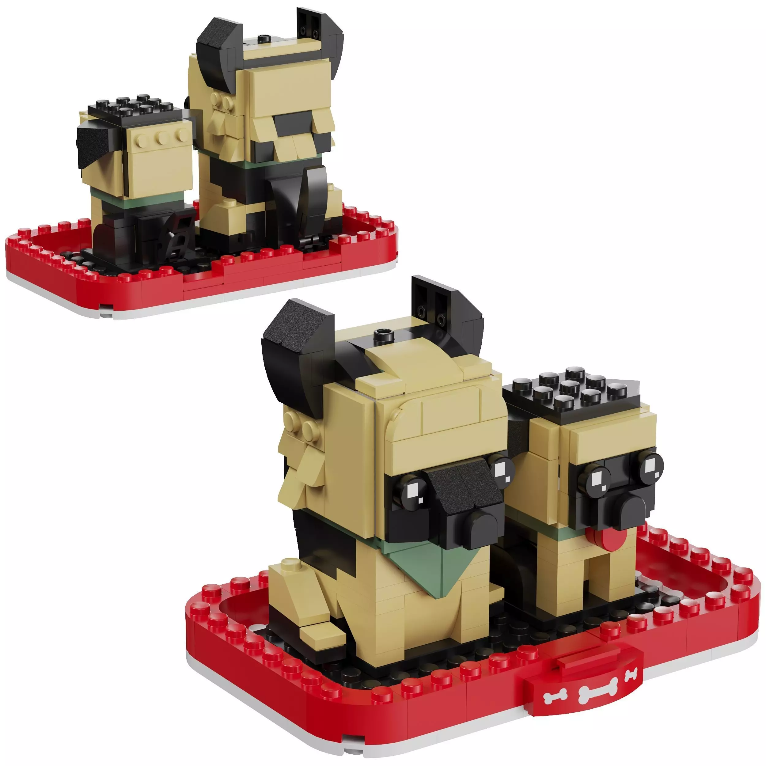 Lego BrickHeadz - 40440 German Shepherd 3D model_0